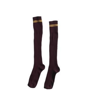 Prof School Long Socks in Maroon and Gold stripes