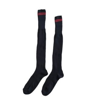 Prof School Long Socks in Black and Red stripes