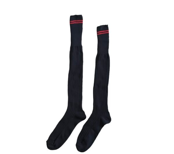 Prof School Long Socks in Black and Red stripes