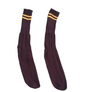 Prof Ankle School Socks: Maroon and Gold Striped