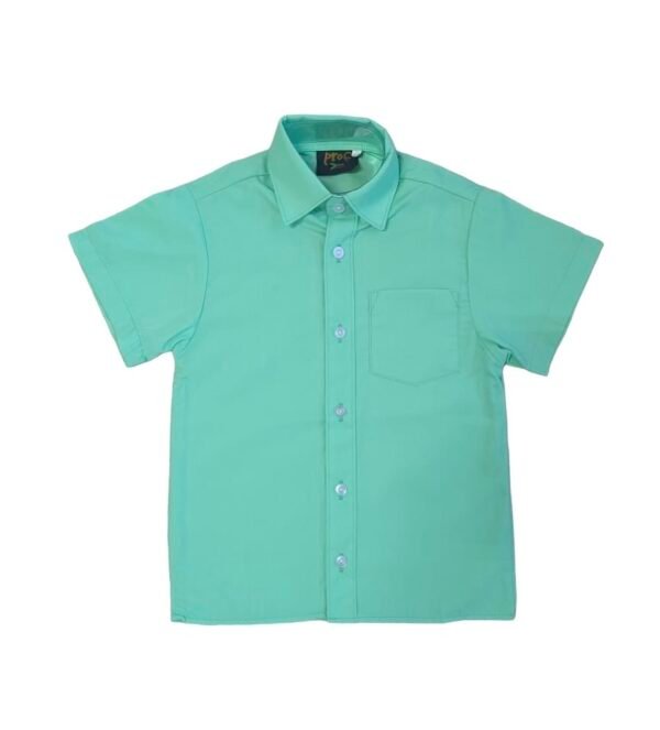 Prof Kid's Green Short Sleeve Shirt