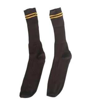 Prof Ankle School Socks: Brown and Gold Striped