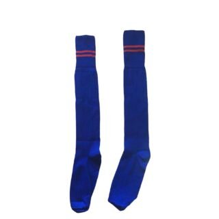 Prof Long School Socks: Royal and Red Striped