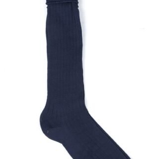 Prof Long School Socks: Navy and Gold Striped