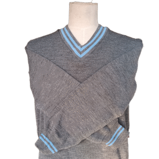 Genius Grey and Sky Striped Long Sleeve School Jersey - Unisex