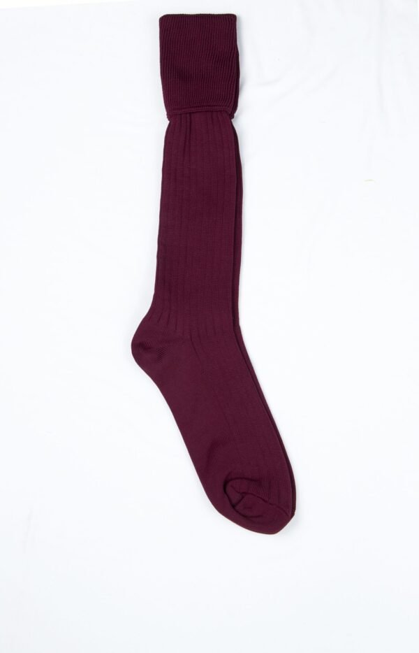 Plain maroon long School Socks