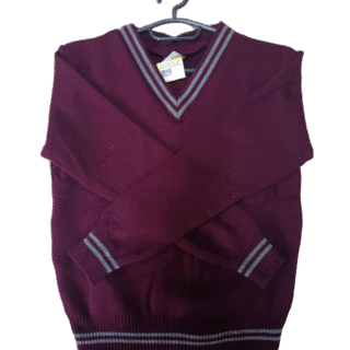 Prof Maroon and Grey Striped Long Sleeve School Jersey - Unisex