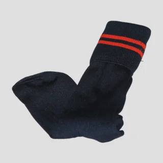 Prof Ankle School Socks: Black and Red Striped