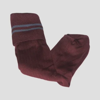 Prof School Long Socks in Maroon and Grey stripes