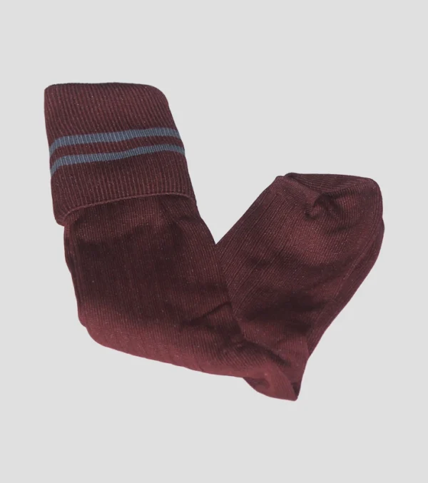 Prof School Long Socks in Maroon and Grey stripes