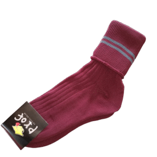 Maroon And Grey Ankle Sock