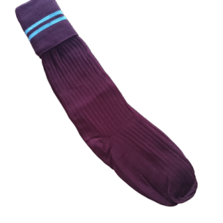 Prof Maroon And Sky long Sock
