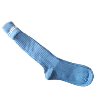 Prof Sky And White School Sock