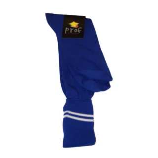 Prof Long School Socks: Royal and White Striped
