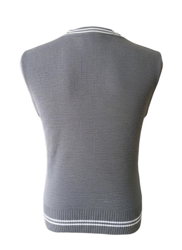 Prof Grey and White Striped Long Sleeve Jersey - Unisex - Image 2