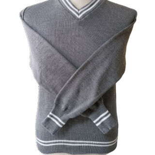 Prof Grey and White Striped Long Sleeve Jersey - Unisex
