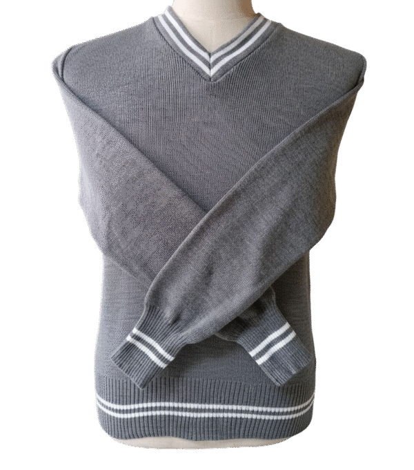 Prof Grey and White Striped Long Sleeve Jersey - Unisex