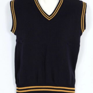 Navy and Gold School Pullover by Prof Cheapest Price Best Quality