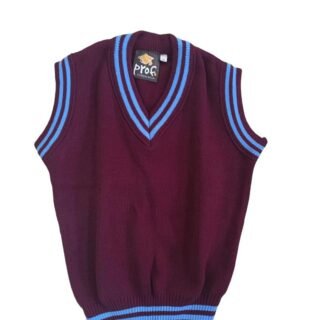 Maroon and Sky School Pullover by Prof Cheapest Price Best Quality