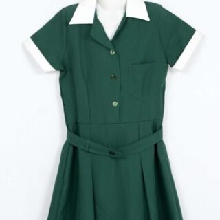 Green and White Pleated tunic uniform