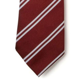 Maroon And White School tie