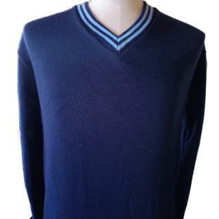 Genius Navy and Sky Striped Long Sleeve School Jersey - Unisex