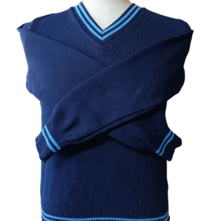 Prof Sky and Navy Striped Long Sleeve School Jersey - Unisex