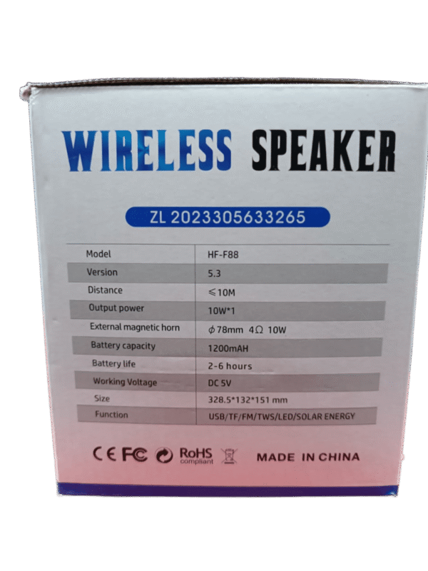 HF Wireless Speaker With Solar Panel Jeep Shaped - Image 2