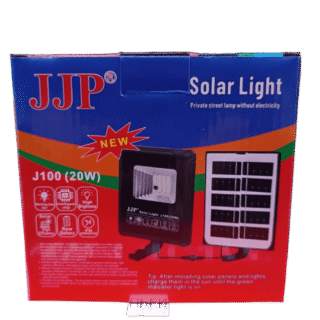 JJP J100 Solar Flood Light & Solar Panel 20W