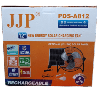 JJP PDS-A812 12” New Energy Solar Charging Fan