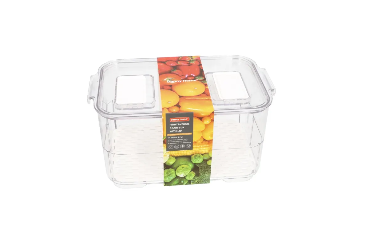 Danny Home Fruit & Veggie Drain Box With Lid 1Pc