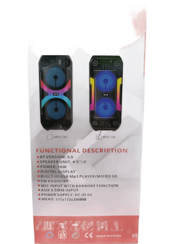 AFR MSP-134  Portable Party Speaker 4x2Inch - Image 2