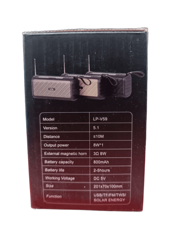 Good Bass Wireless Speaker With USB/Solar Panel - Image 4